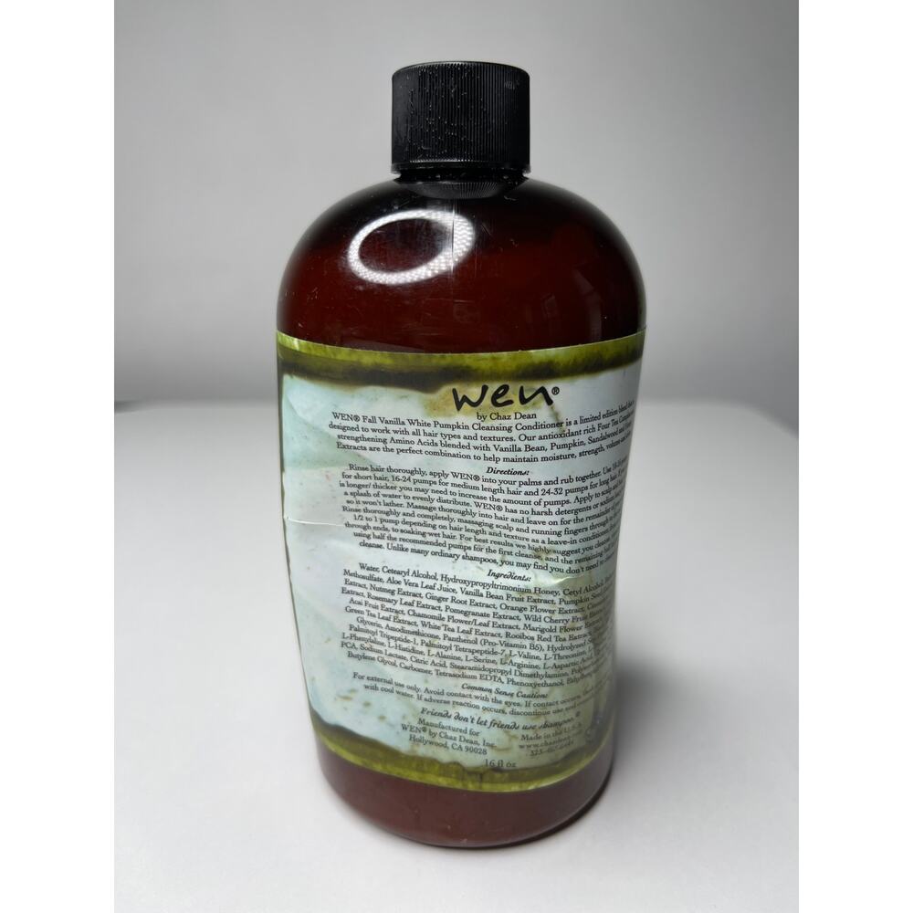 Wen Cleaning Conditioner Fall Vanilla White Pumpkin, 16oz Bottle Limited Edition - Picture 2 of 5